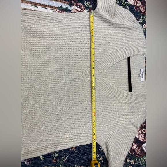 Madewell Wool Nkit V-Neck Long Sleeve Cozy Beige Cream Fall Winter Sweater Small - Picture 6 of 12